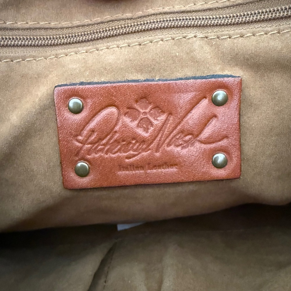 Patricia Nash Brown Suede Woven Whipstitch Crossbody Messenger Bag - Picture 11 of 16
